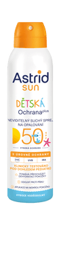 Astrid SUN Dětský neviditelný suchý sprej na opalování SPF 50