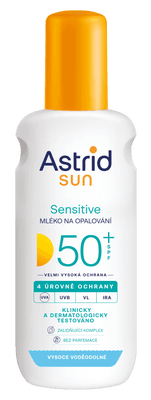 Astrid SUN Mléko na opalování Sensitive sprej SPF 50+