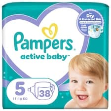 Pampers Active Baby, Velikost 5, 38 Plenky, 11kg-16kg