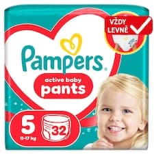 Pampers Active Baby Plenkové Kalhotky, Velikost 5, 32 Kusů, 11kg-17kg