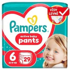 Pampers Active Baby Plenkové Kalhotky, Velikost 6, 29 Kusů, 13kg-19kg