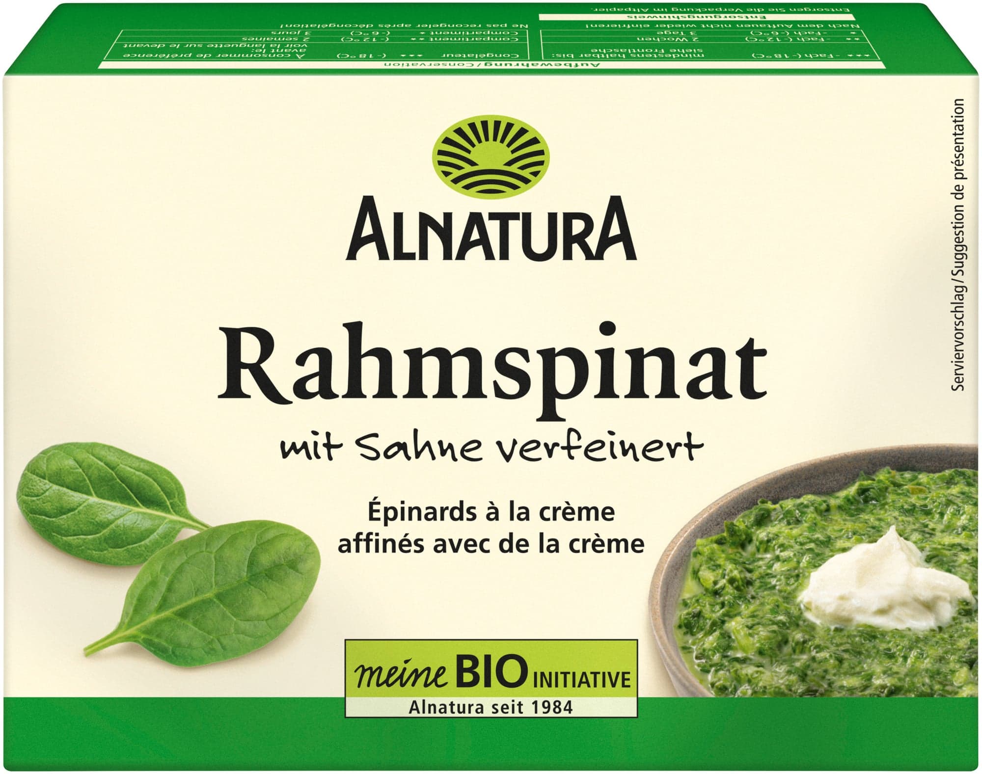 Alnatura BIO Špenát s kořením a smetanou