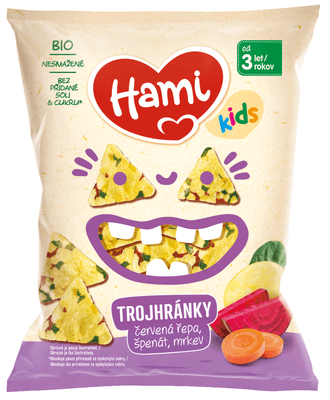 Hami Trojhránky červená řepa, špenát, mrkev