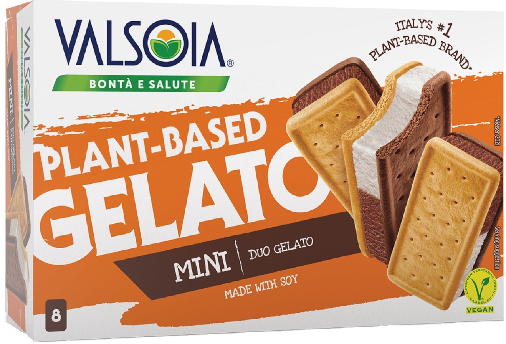 Valsoia Plant-based zmrzlina v oplatce multipack (8×71 ml)