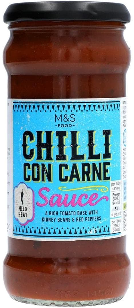 Marks & Spencer Omáčka s rajčaty, fazolemi, červenou paprikou a mletým chilli