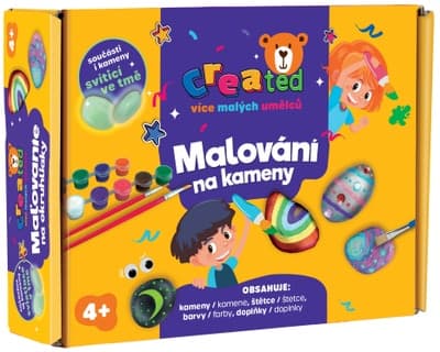 Created Malování na kameny svítící ve tmě