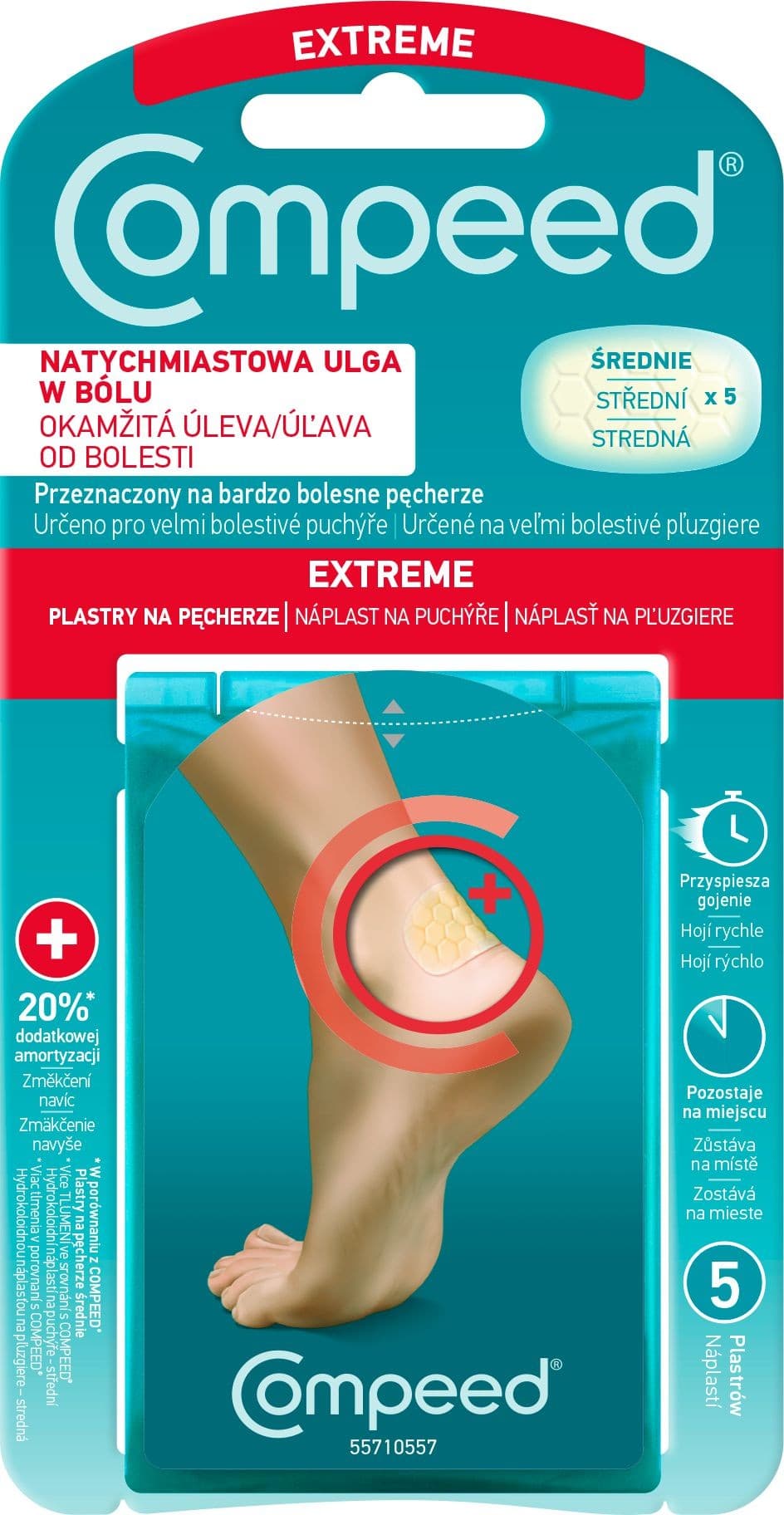 Compeed Náplast na puchýře sp. pata 5 ks