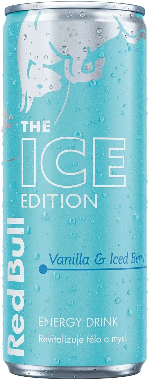 Red Bull Ice s příchutí vanilky a ledové borůvky