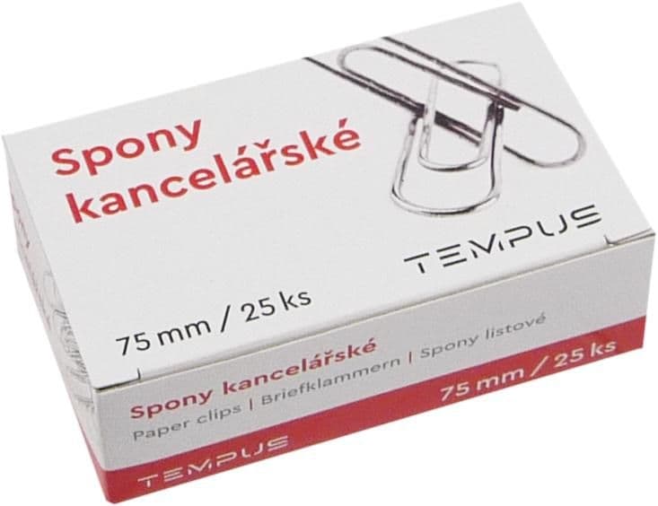 Tempus Spony kancelářské 75mm 25kusů