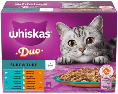 Whiskas kapsičky Duo Surf & Turf v želé pro dospělé kočky 12x 85 g