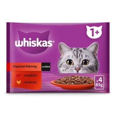 Whiskas Kapsičky klasický výběr ve šťávě pro dospělé kočky 4x85g