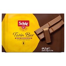 Schär Twin Bar oplatky bez lepku máčené v mléčné čokoládě 3 x 21,5g (64,5g)