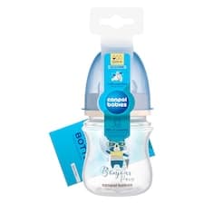 Canpol babies Lahev se širokým hrdlem BONJOUR PARIS 120ml modrá