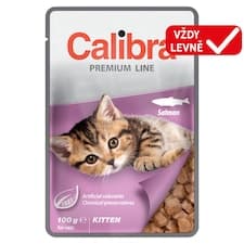 Calibra Premium Line kompletní krmivo pro koťata s lososem v omáčce 100g