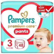 Plenkové Kalhotky Pampers Premium Care Velikost  3, 48 Plenky, 6kg-11kg