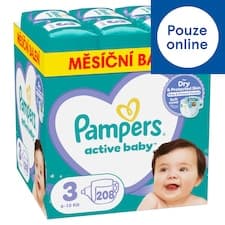 Pampers Active Baby, Velikost 3, 208 Plenky, 6kg-10kg
