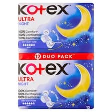 Kotex Ultra Night dámské hygienické vložky 12 ks