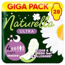 Naturella Ultra, Velikost 4 Night, Vložky S Křidélky, 28