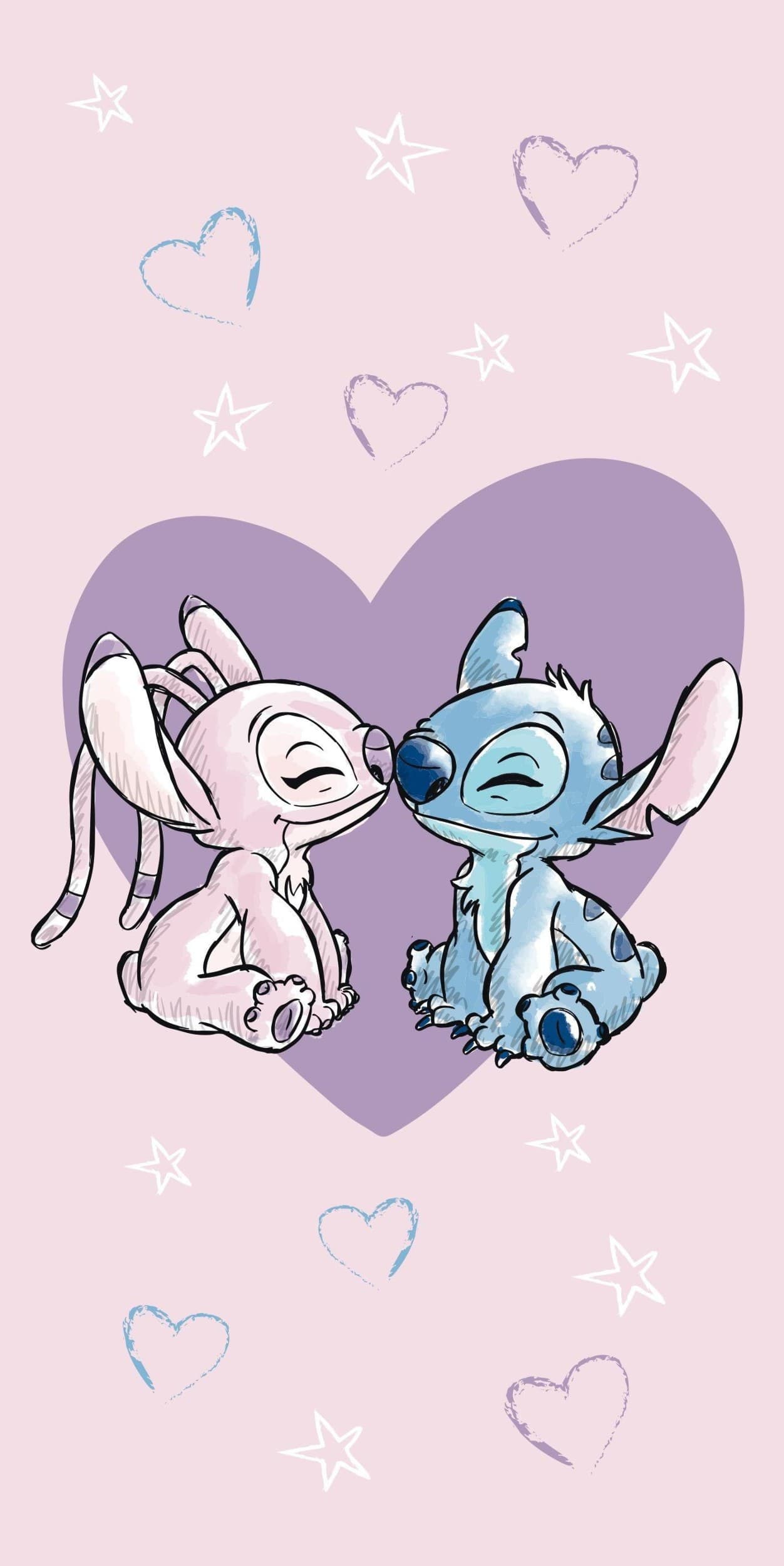 Osuška dětská Lilo and Stitch Love 70x140cm, JL25