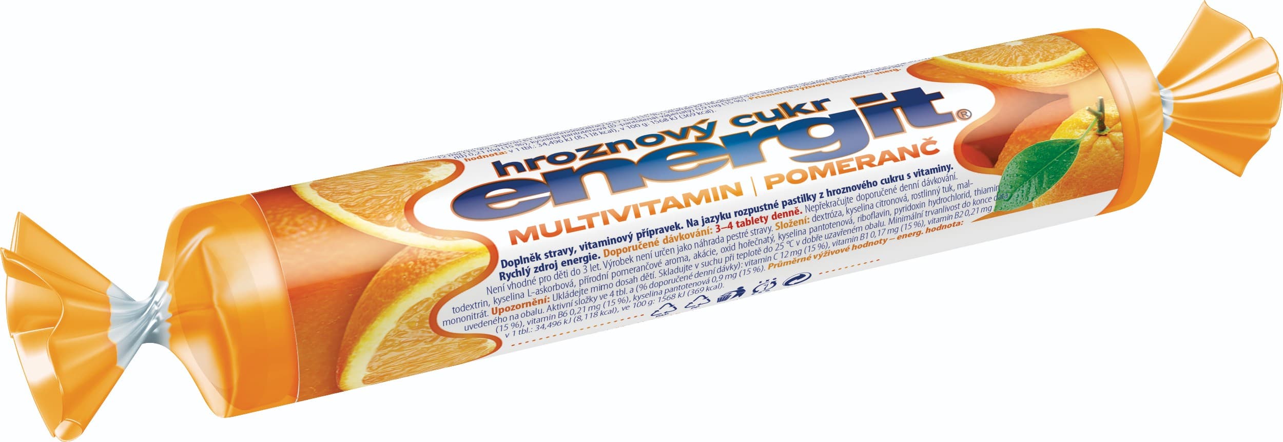 Energit Hroznový cukr multivitamin pomeranč tablety 39g