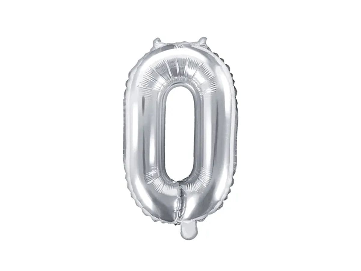 PartyDeco Balónek, 35cm, fóliový, stříbrná,"0"