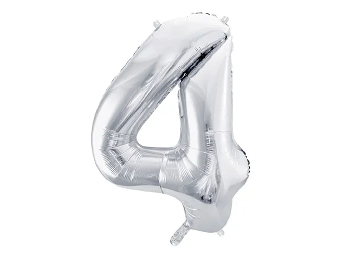PartyDeco Balónek, 86cm, fóliový, stříbrná,"4"