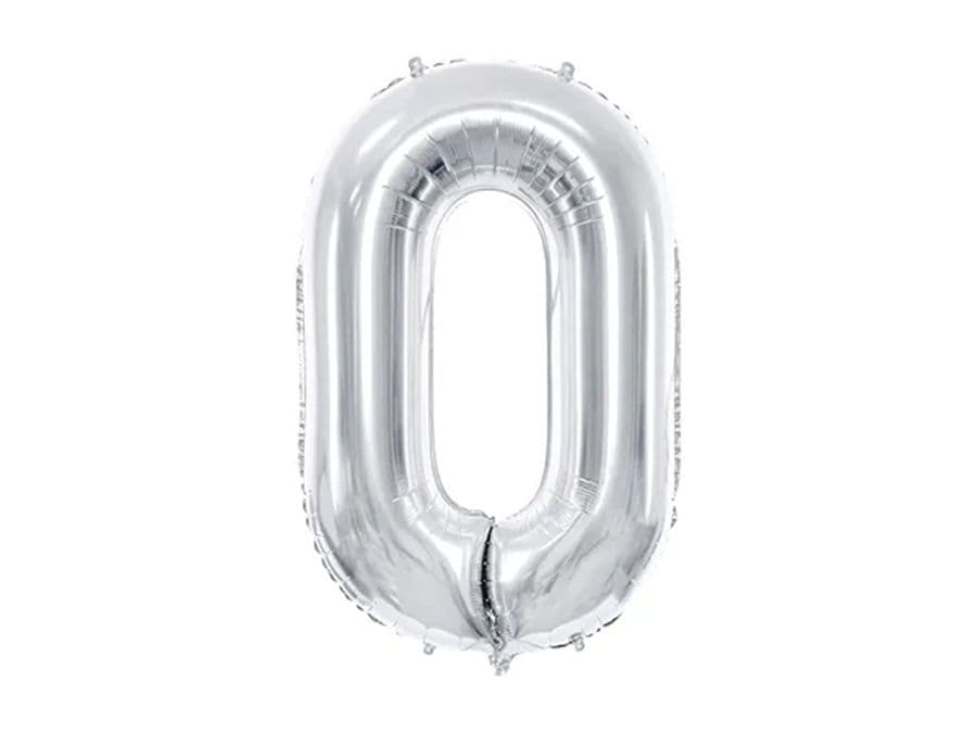PartyDeco Balónek, 86cm, fóliový, stříbrná,"0"