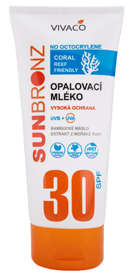 Vivaco Sun Bronz Opalovací mléko bez octocrylenu SPF 30, tuba