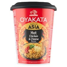 Oyakata Instantní pokrm s omáčkou a nudlemi příchuť pálivé kuře a sýr 97g