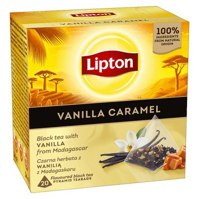 Lipton Black Vanilla Caramel Pyramid 20 sáčků x1,7g