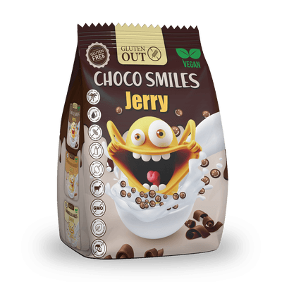 JERRY Snídaňoví smajlíci kakao bez lepku