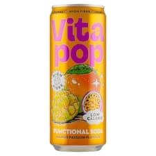 Vitapop Sycený nealkoholický nápoj s příchutí manga a mučenky 330ml