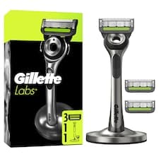 GilletteLabs Holicí Strojek S Exfoliačním Páskem, 1 Rukojeť, 3 Holicí Hlavice, 1 Magnetický Stojan