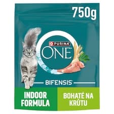 Purina ONE Bifensis Indoor granule pro kočky krůta, obiloviny 750g