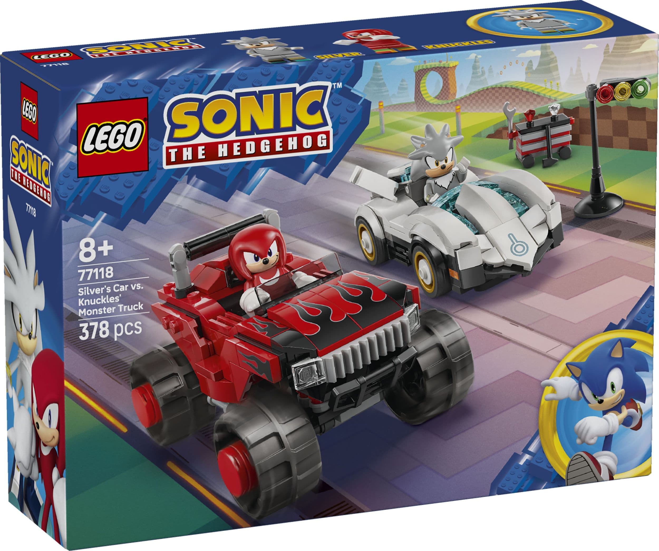 LEGO® Sonic the Hedgehog™ 77118 Silver a jeho auto vs. Knuckles a jeho monster truck