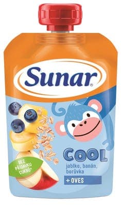 Sunar Cool ovocná kapsička borůvka, banán, ovesné vločky 12m+