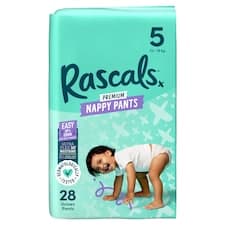 Rascals Prémiové plenkové kalhotky 5 13 - 18 kg 28 ks