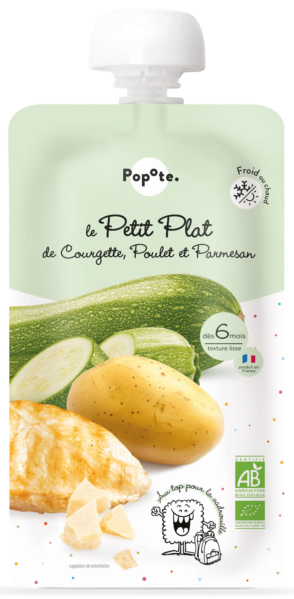 Popote BIO Dětské menu s cuketou, kuřetem a parmezánem