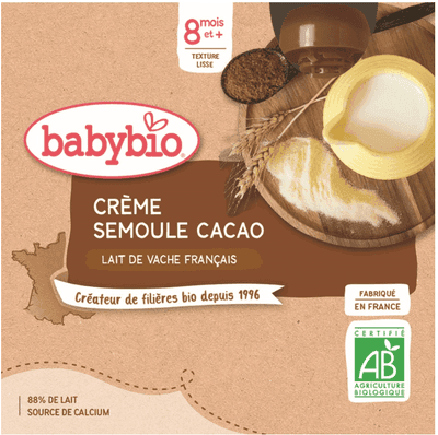 BabyBio BIO Krupice s kakaem 4x85g