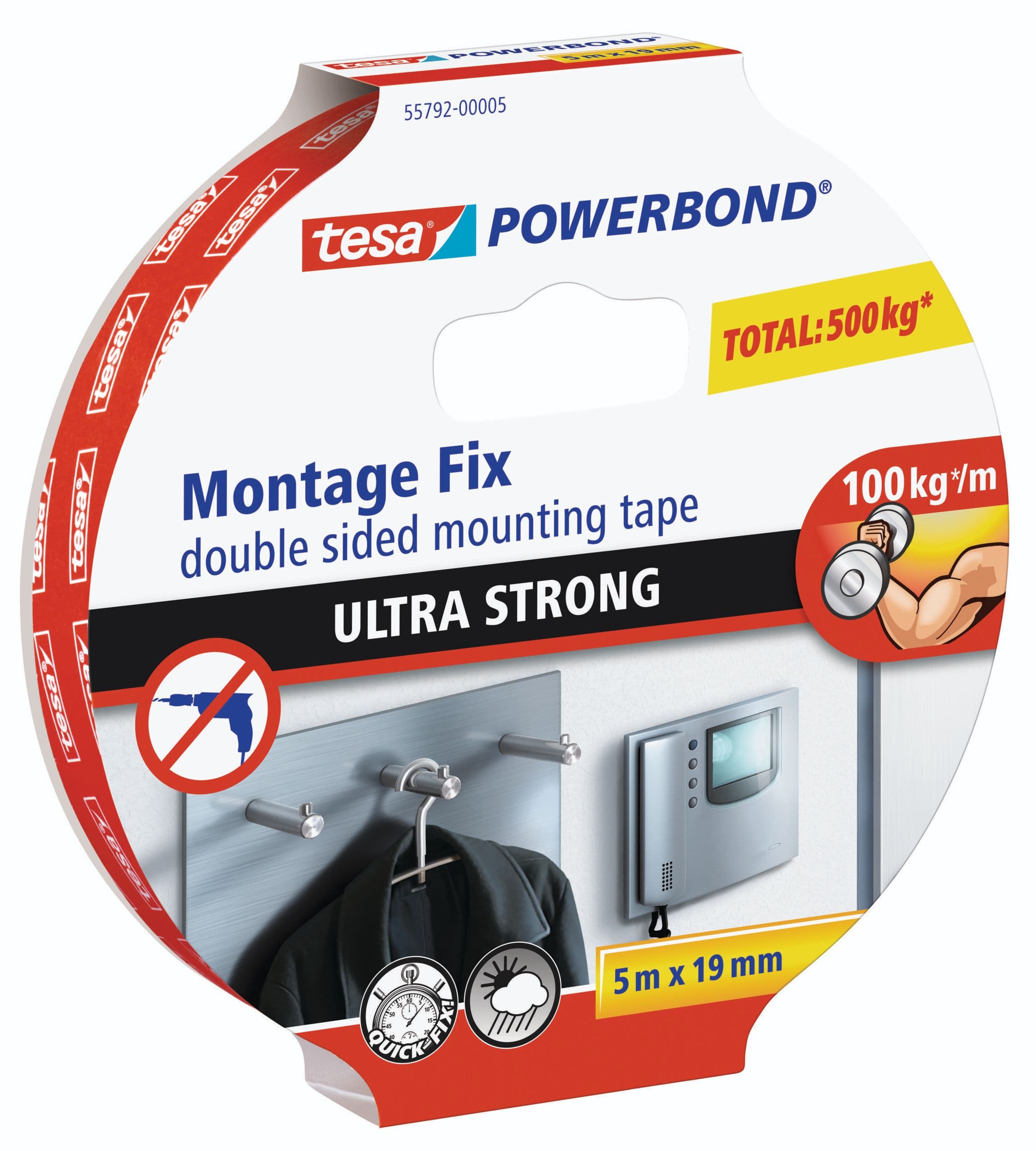 Tesa® Powerbond® Ultra Strong, oboustranná montážní páska, bílá, 5m x 19mm