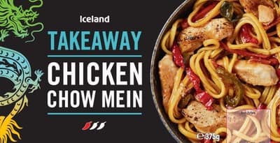 Iceland Kuřecí Chow Mein asijské nudle ve stylu takeaway