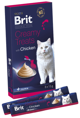 Brit Premium by Nature Cat Creamy Treats with Chicken 6x15g, pro kočky