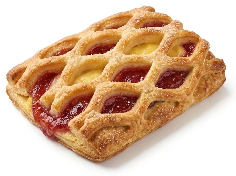Mřížka pudink a jahody