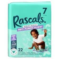 Rascals Prémiové plenkové kalhotky 7 17+ kg 22 ks