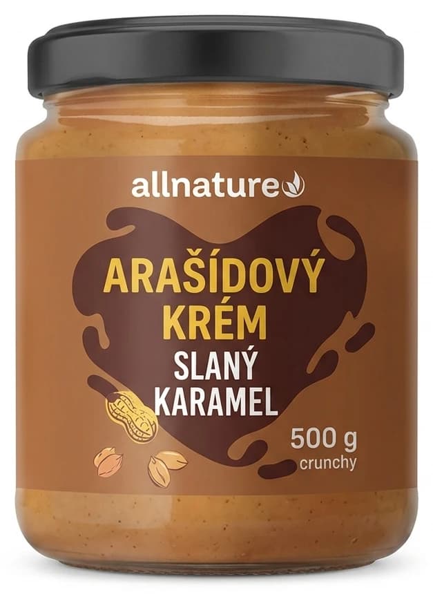Arašídový krém Allnature slaný karamel crunchy