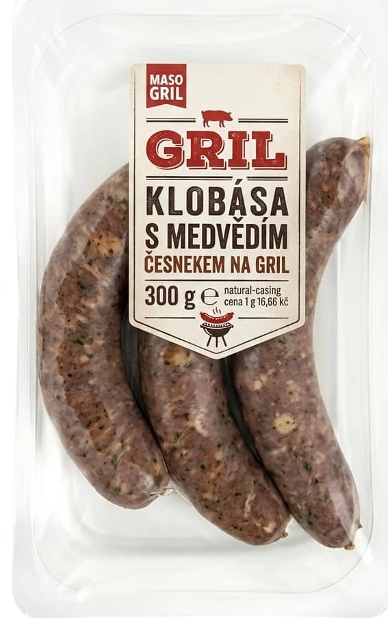Klobása s medvědím česnekem na gril