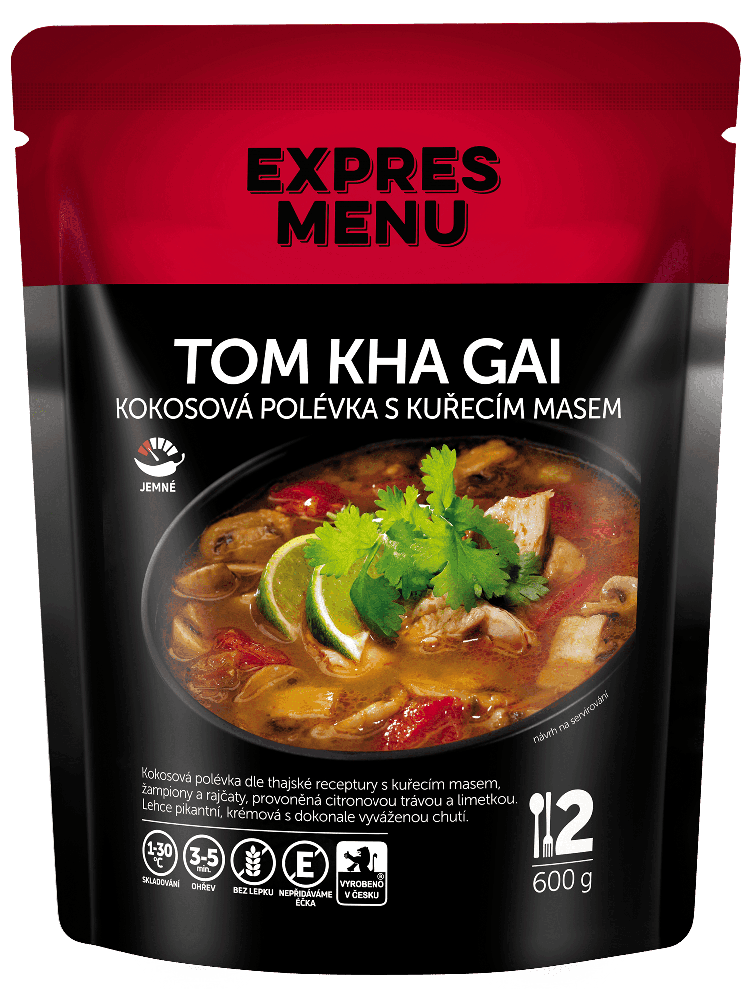 Expres Menu Tom Kha Gai thajská kokosová polévka s kuřecím masem (2 porce)