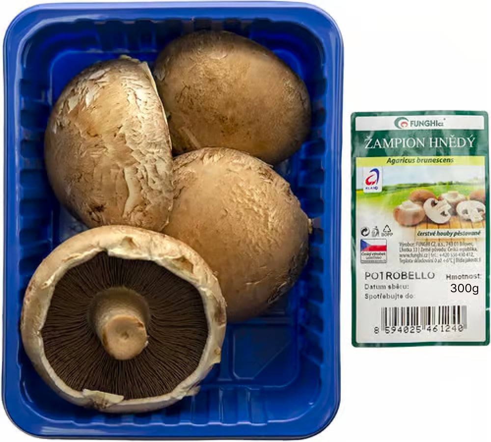 Žampiony Portobello, vanička