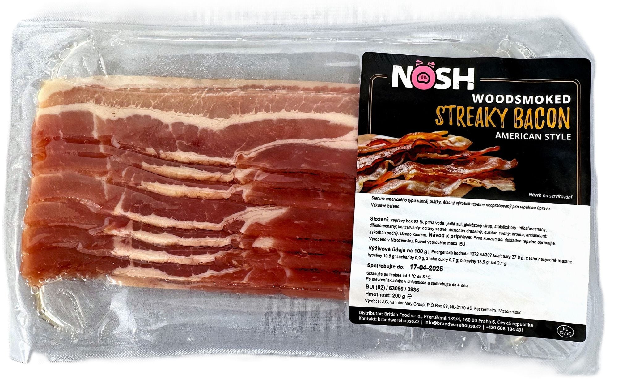 Americká slanina uzená, plátky