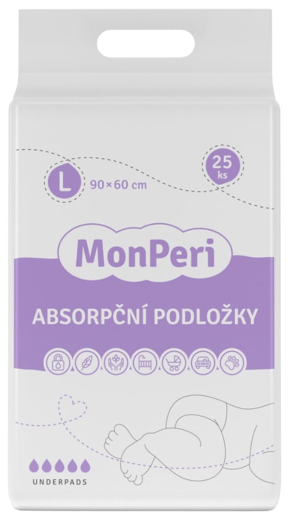 MonPeri EKO Jednorázové absorpční podložky 90 × 60 cm